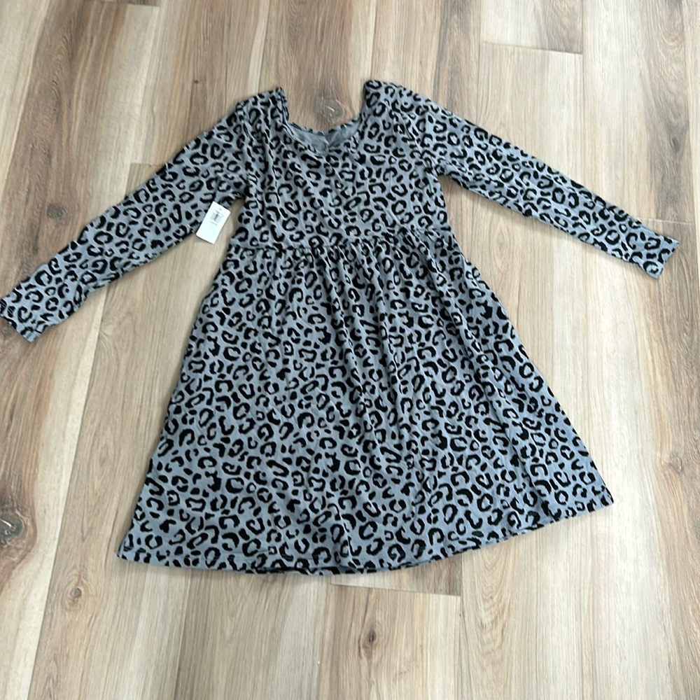 Girls Old Navy Animal Print Dress Grey and Black